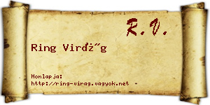Ring Virág névjegykártya
